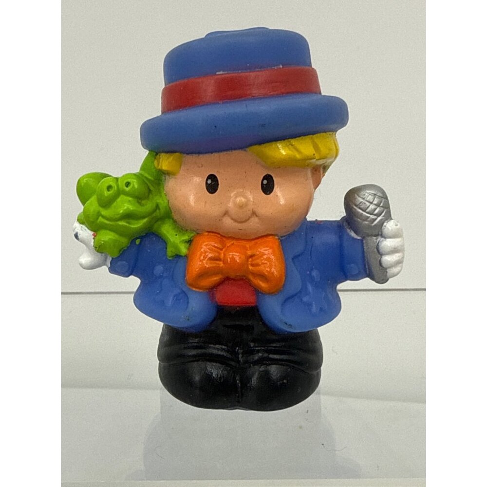 Fisher Price Little People Eddie Circus Ringmaster Figure Microphone Frog Vintag
